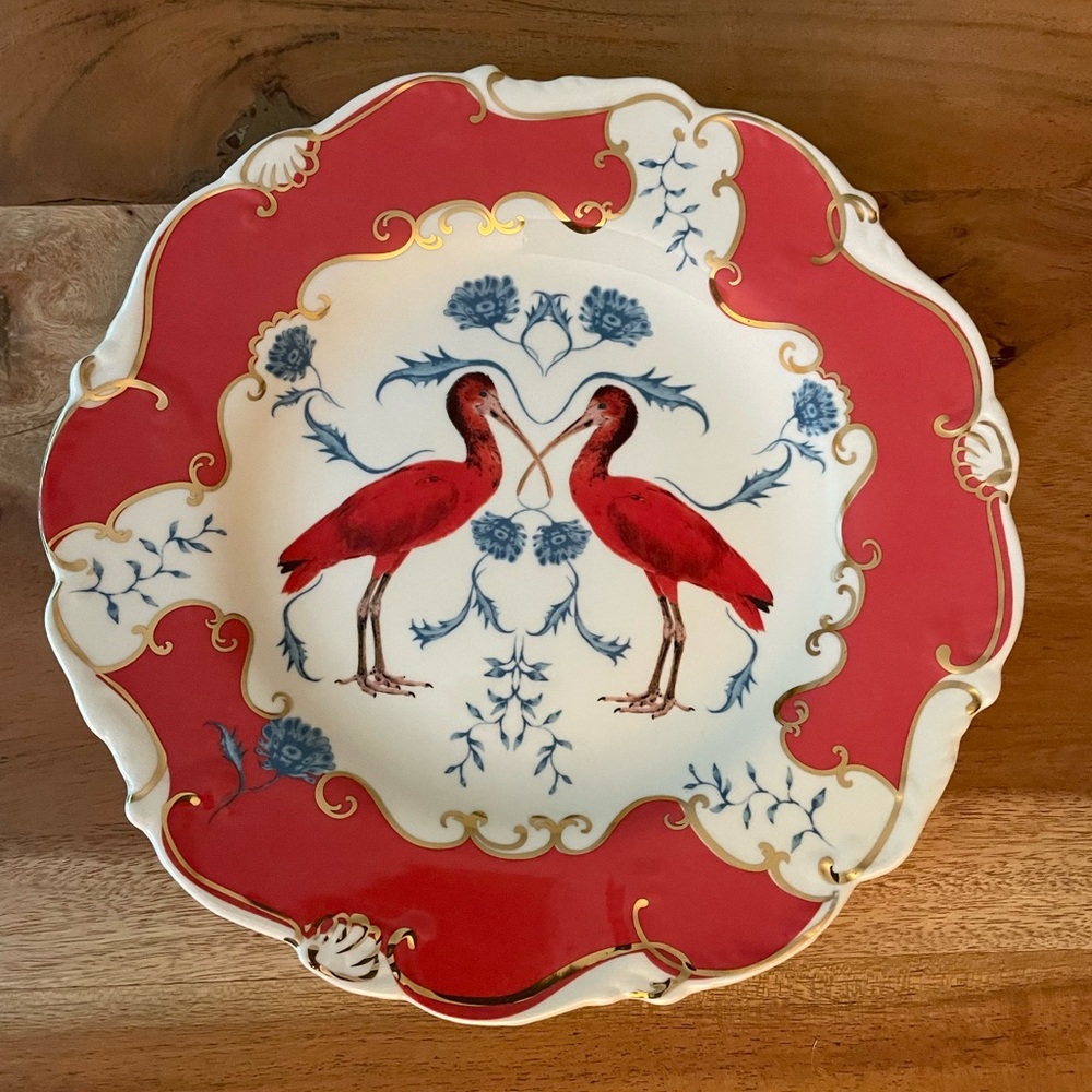 Anthropologie Lou Rota Dessert Plate, sold out Scarlet Ibis